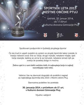 Vabilo - Sportnik leta 2013 MO Ptuj4273